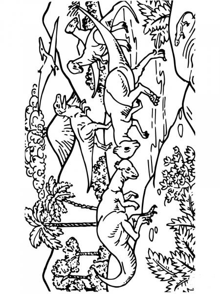 Stegoceras Fighting coloring page image