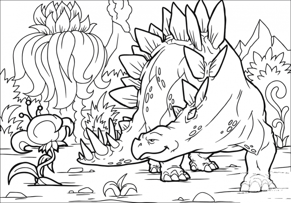 Stegosaurus coloring page image