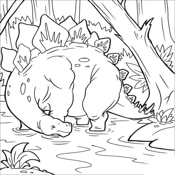 Stegosaurus coloring page image
