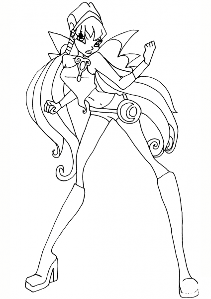 Stella Charmix Pose coloring page image
