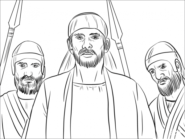 Stephen was Seized after False Testimony coloring page image