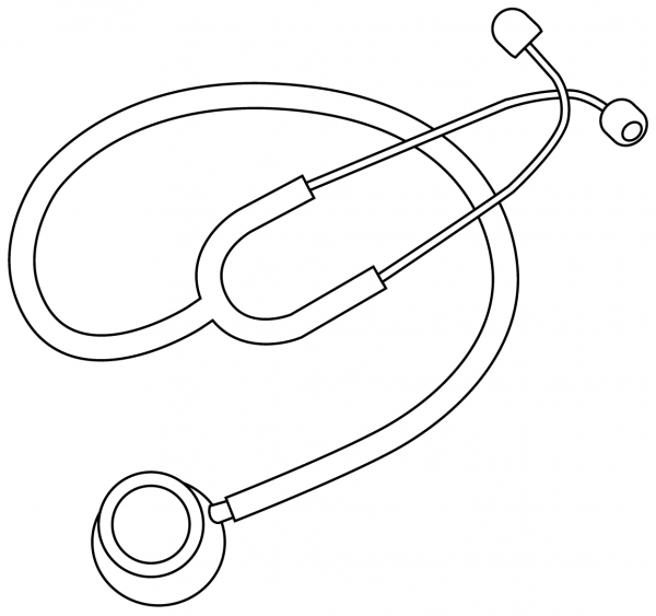 Stethoscope coloring page image