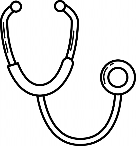 Stethoscope coloring page image