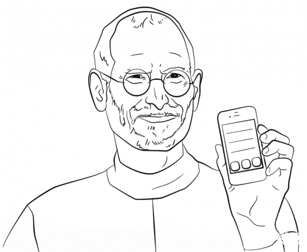 Steve Jobs coloring page image