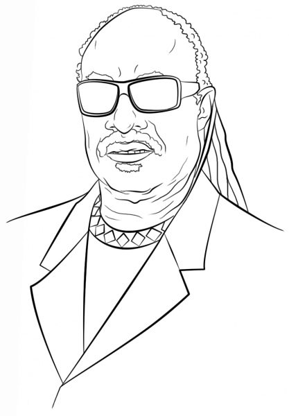 Stevie Wonder coloring page image