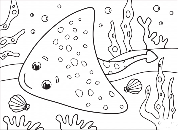 Stingray coloring page image
