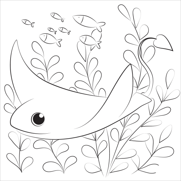 Stingray coloring page image