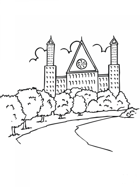 Stockholm Landscape coloring page image
