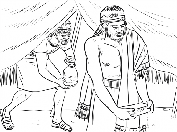 Stolen Goods Found at Achan’s Tent coloring page image