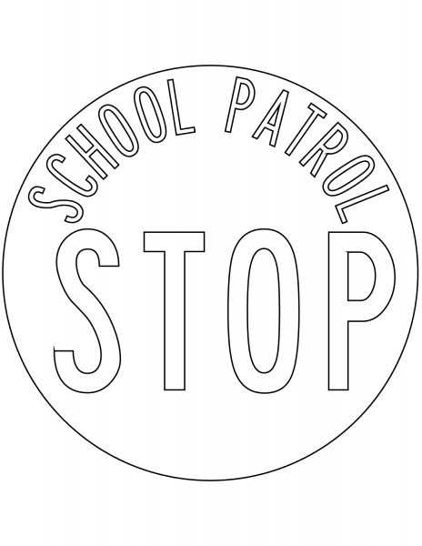 “Stop for School Patrol” Sign in New Zealand coloring page image