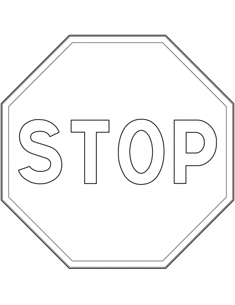 “Stop” Sign in France coloring page image
