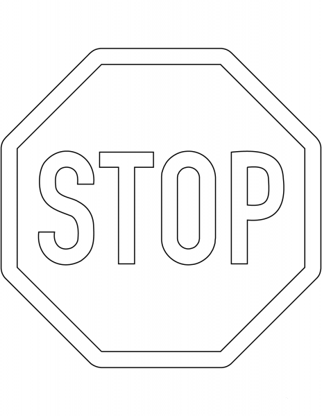 “Stop” Sign in Germany coloring page image