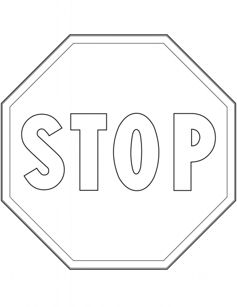 “Stop” Sign in Italy coloring page image