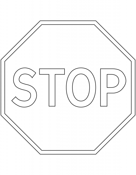“Stop” Sign in Russia coloring page image