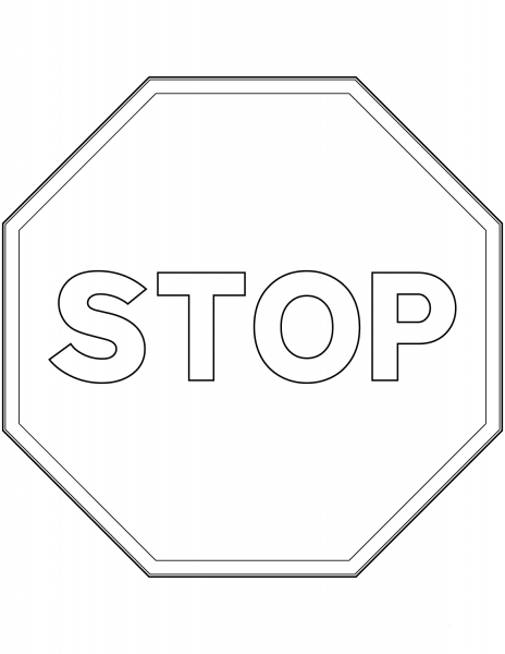 “Stop” Sign in Spain coloring page image