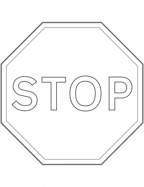“Stop” Sign in the United Kingdom coloring page image