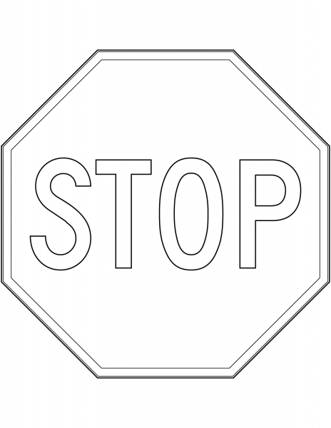 “Stop” Sign in the USA coloring page image