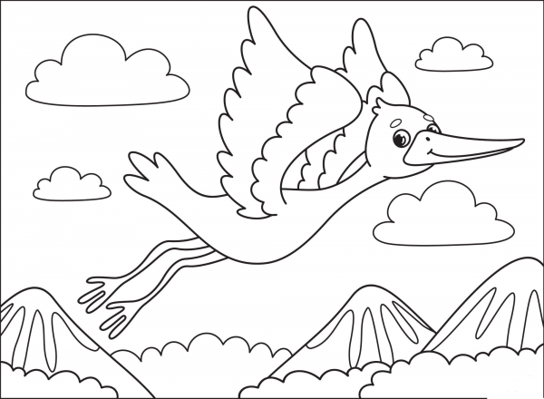 Stork coloring page image
