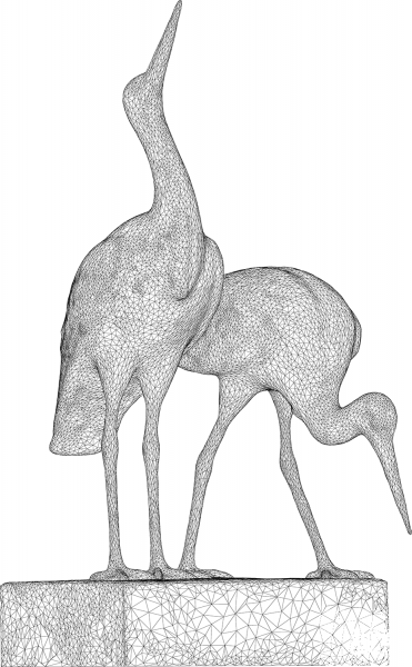 Stork Couple 3D Wireframe coloring page image