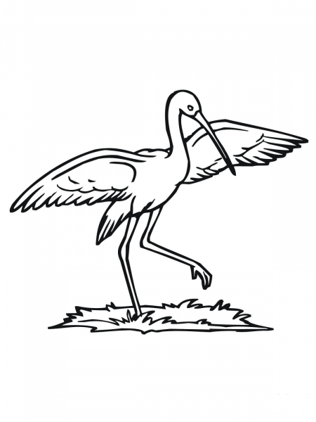Stork Dance coloring page image