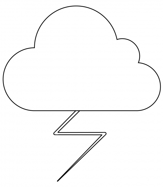 Storm Cloud Emoji coloring page image