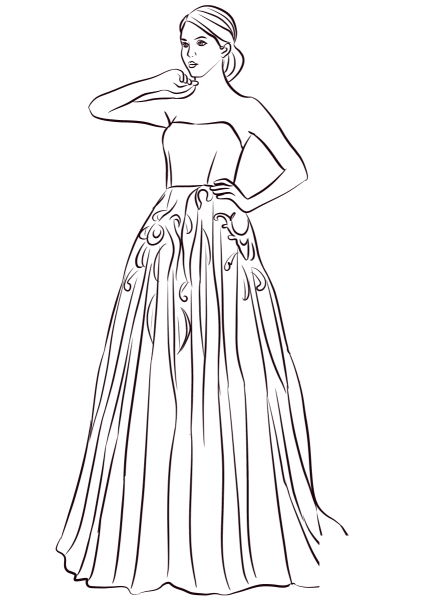 Strapless Long Prom Dress Coloring Page ColouringPages strapless-long-prom-dress-coloring-page-colouringpages