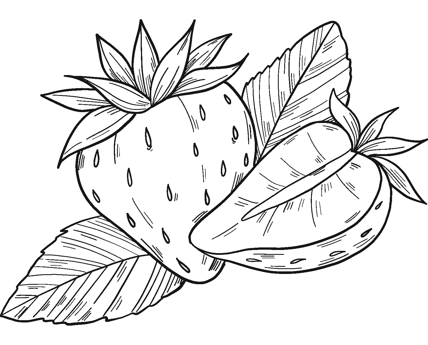 Strawberries Coloring Page | Free Printable Coloring Pages