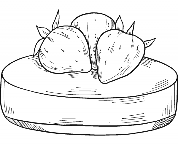 Strawberry Cake coloring page image