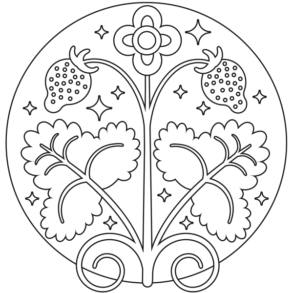 Strawberry coloring page image