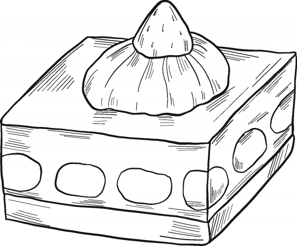 Strawberry Dessert coloring page image