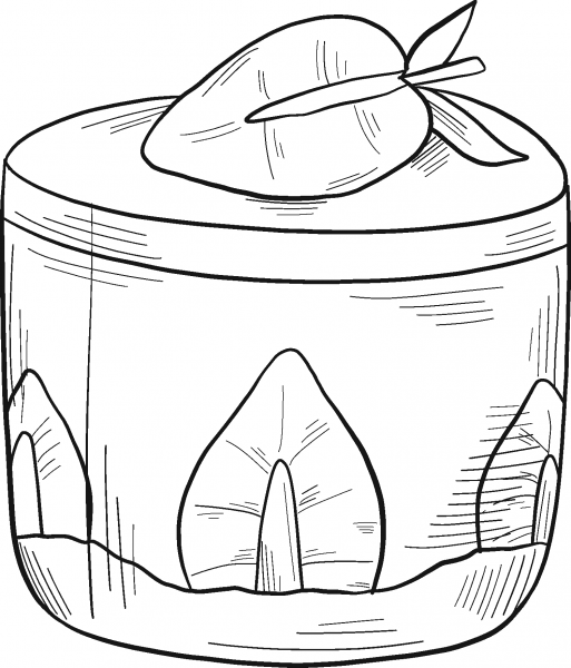 Strawberry Dessert coloring page image