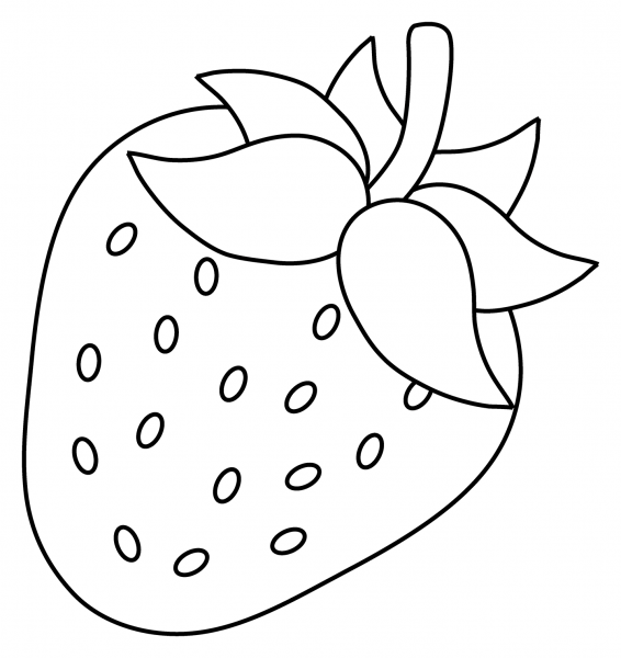 Strawberry Emoji coloring page image