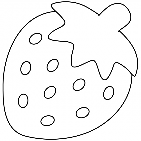 Strawberry Emoji coloring page image