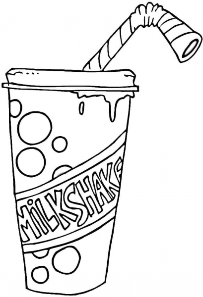Strawberry Milkshake  coloring page image