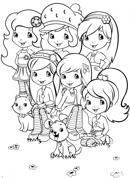 Strawberry Shortcake and Friends coloring page image