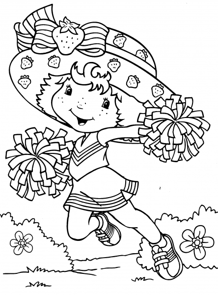 Strawberry Shortcake Cheerleader coloring page image