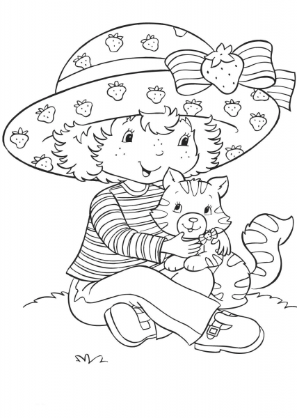 Strawberry Shortcake with Custard coloring page image