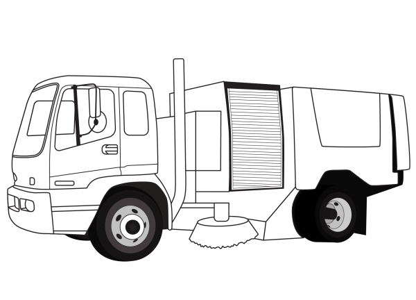 Street Sweeper coloring page image