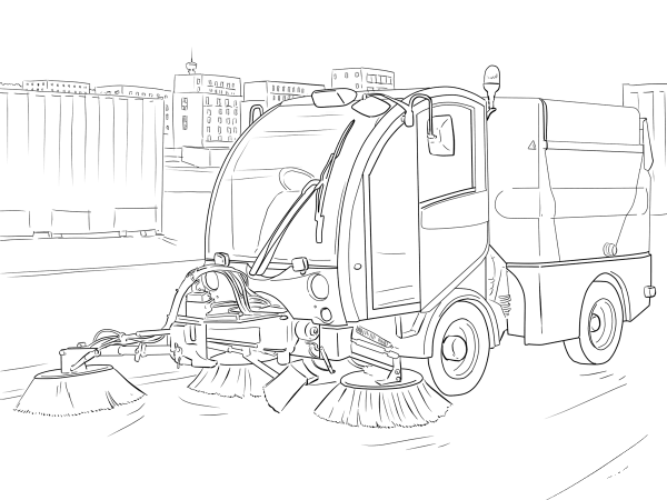 Street Sweeper coloring page image