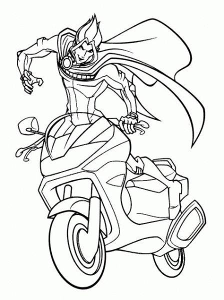 Stron Brandon On The Bike  coloring page image