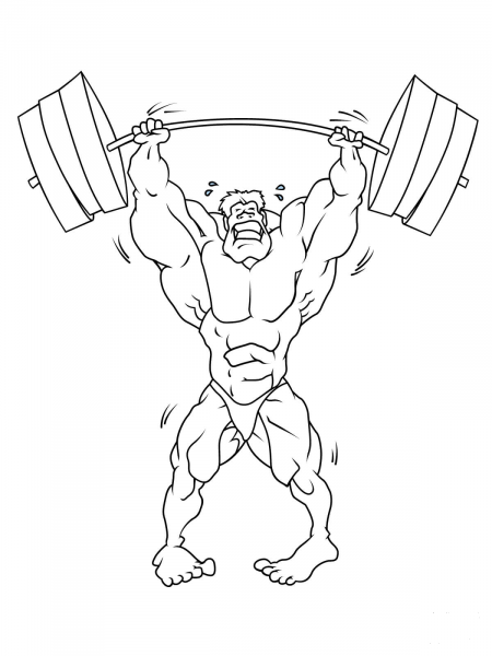Strong Weightlifter coloring page image