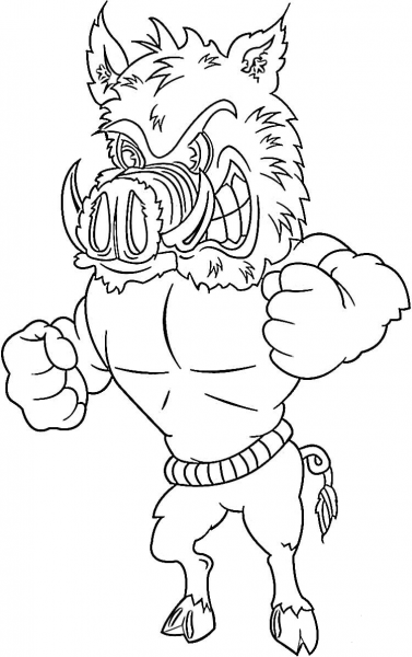 Strongest Wild Boar  coloring page image