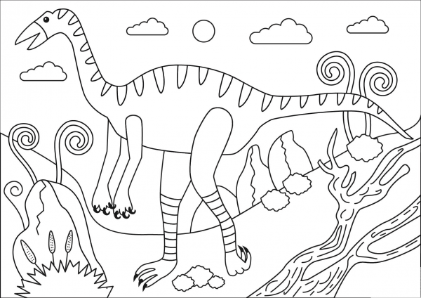 Struthiomimus coloring page image