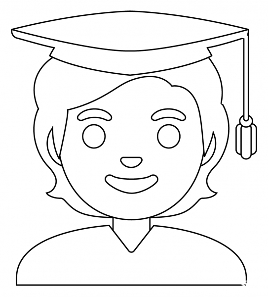 Student Emoji coloring page image