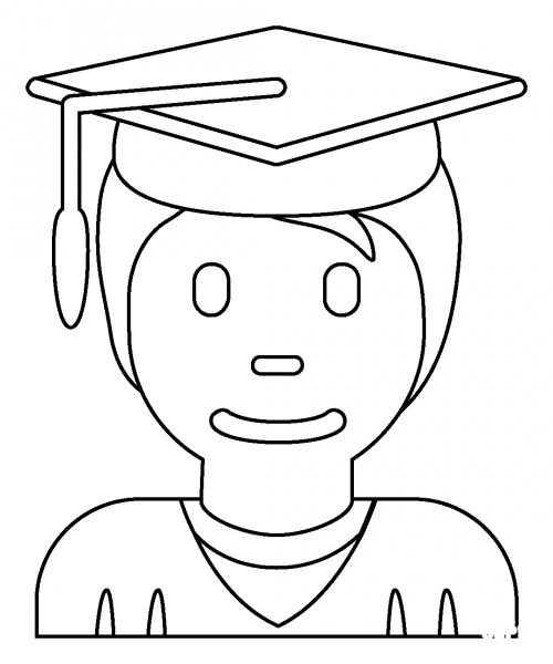 Student Emoji coloring page image