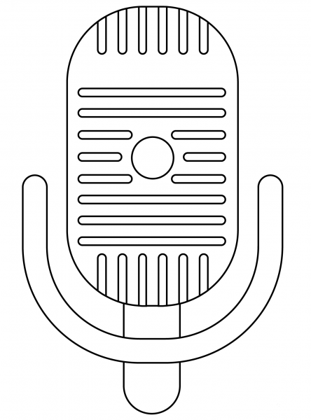 Studio Mic Emoji coloring page image