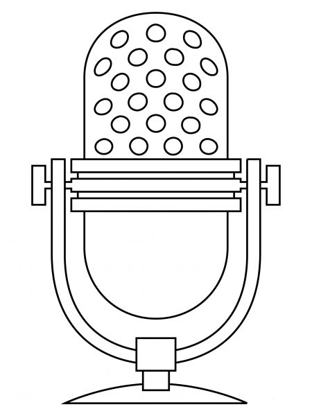 Studio Microphone coloring page image
