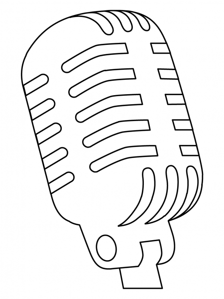 Studio Microphone Emoji coloring page image