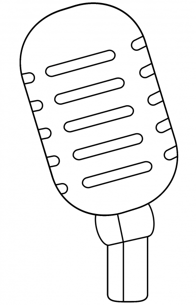 Studio Microphone Emoji coloring page image