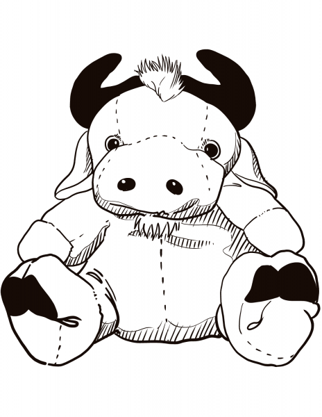 Stuffed Cow coloring page image